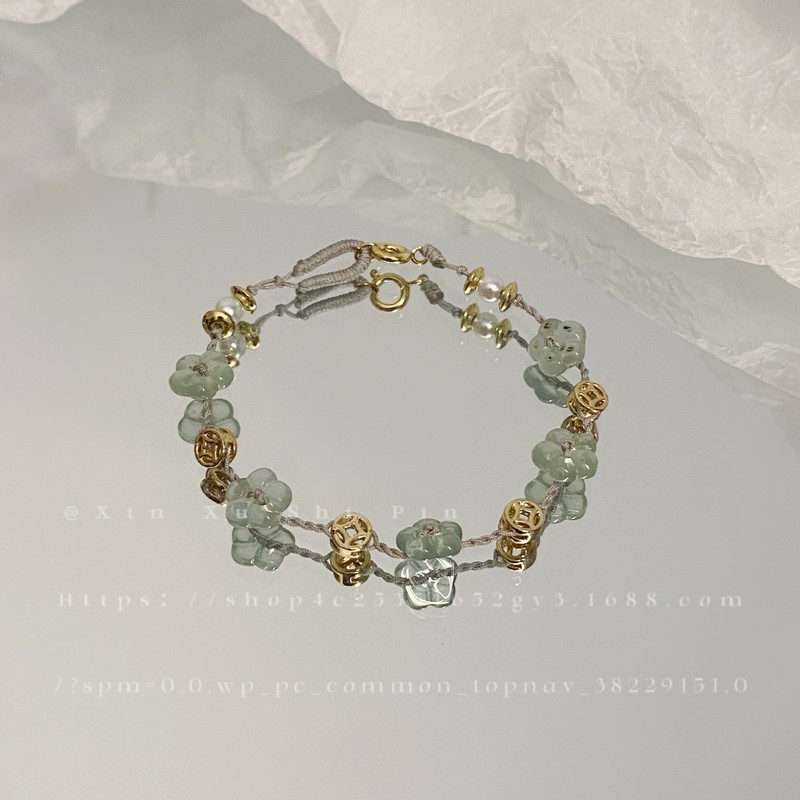新しい中国風の蓮の星手織りブレスレットニッチ蝶織りブレスレットシンプルなハイエンドアクセサリーブレスレット|undefined