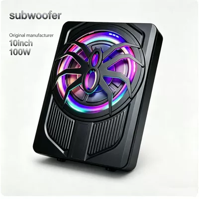 Cross-border e-commerce wholesale car audio modification spider subwoofer with lights 10inch high-power active ultra-thin subwoofer