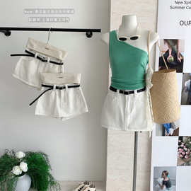 白色牛仔半身裙女夏季新款休闲百搭A字短裙裙裤