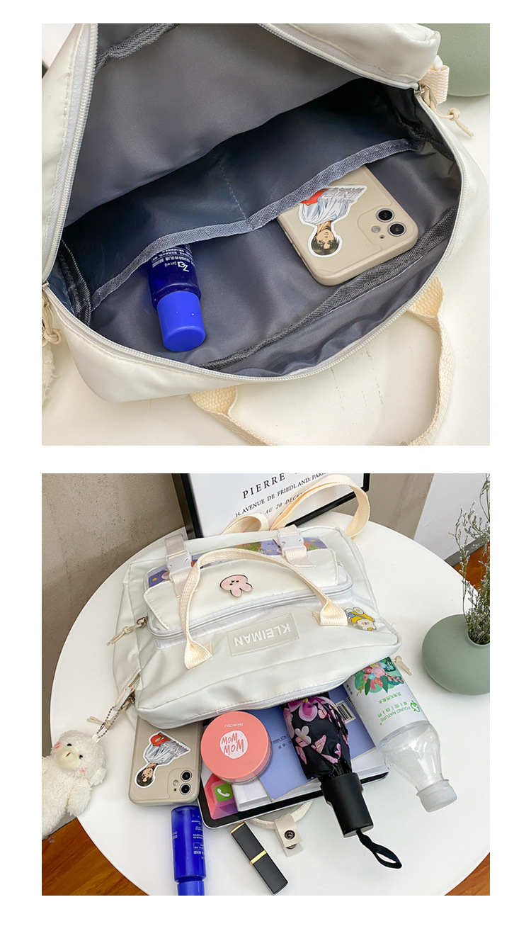 Book bag, handbag, canvas bag, large-capacity crossbody bag for girls, single-shoulder bag for primary school students, tutorial bag for classes, tutoring undefined