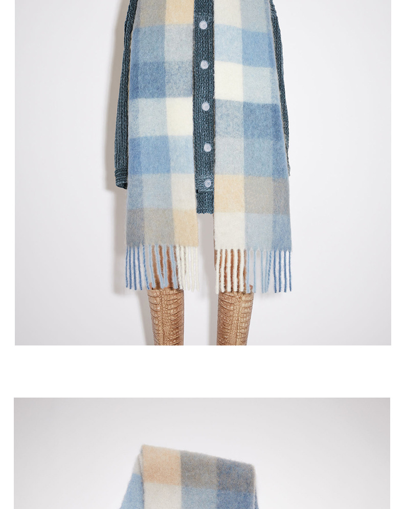 Women's Scarves Plaid Scarf New Stitching Cashmere-like Mahaired Women Warm Shawl _voghion.com