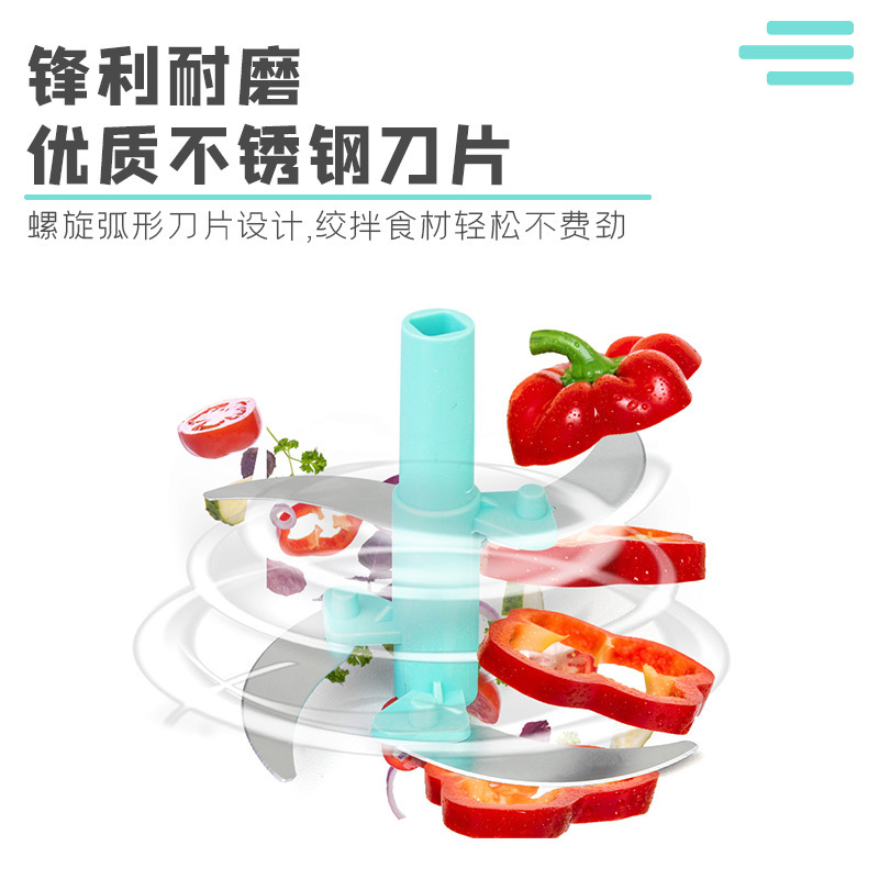 拍拍乐切菜器多功能食物料理器家用按压切片机手动切菜器切菜神器|undefined