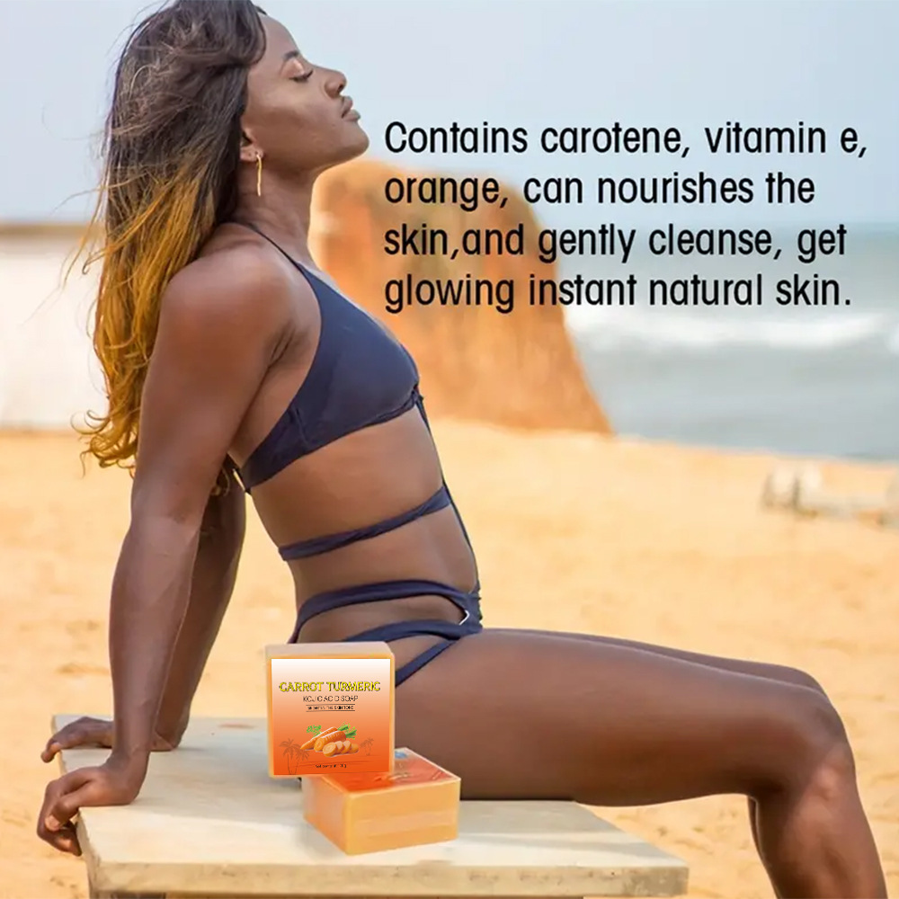 Comercio exterior transfronterizo jabon de zanahoria jabon de vitamina A jabon de zanahoria jabon de aceite esencial de limpieza facial jabon de baño jabon amarillo jabon