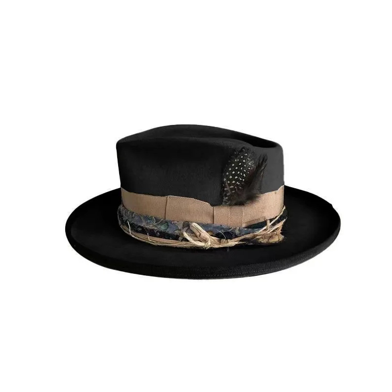 Fashionable tear drop top soft woolen hat, versatile flanged pure wool felt hat_voghion.com