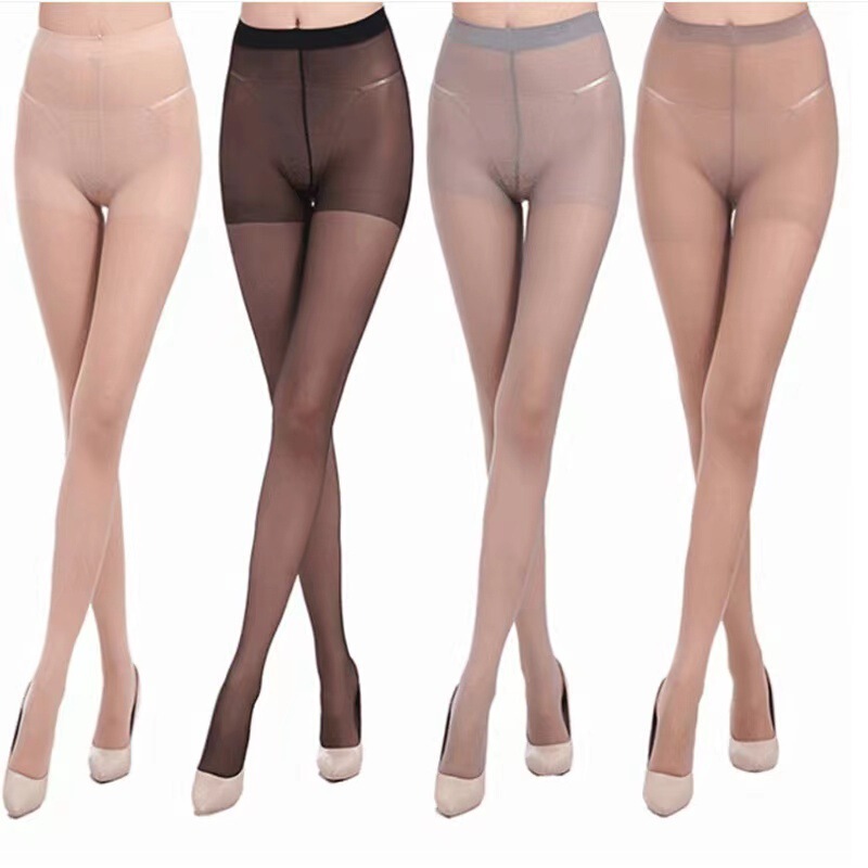 Summer Thin Foreign Trade Invisible Stockings for Women, Straight Crotch Core-Spun Silk Sexy Black Stockings and Pantyhose, Manufacturer Foreign Trade
