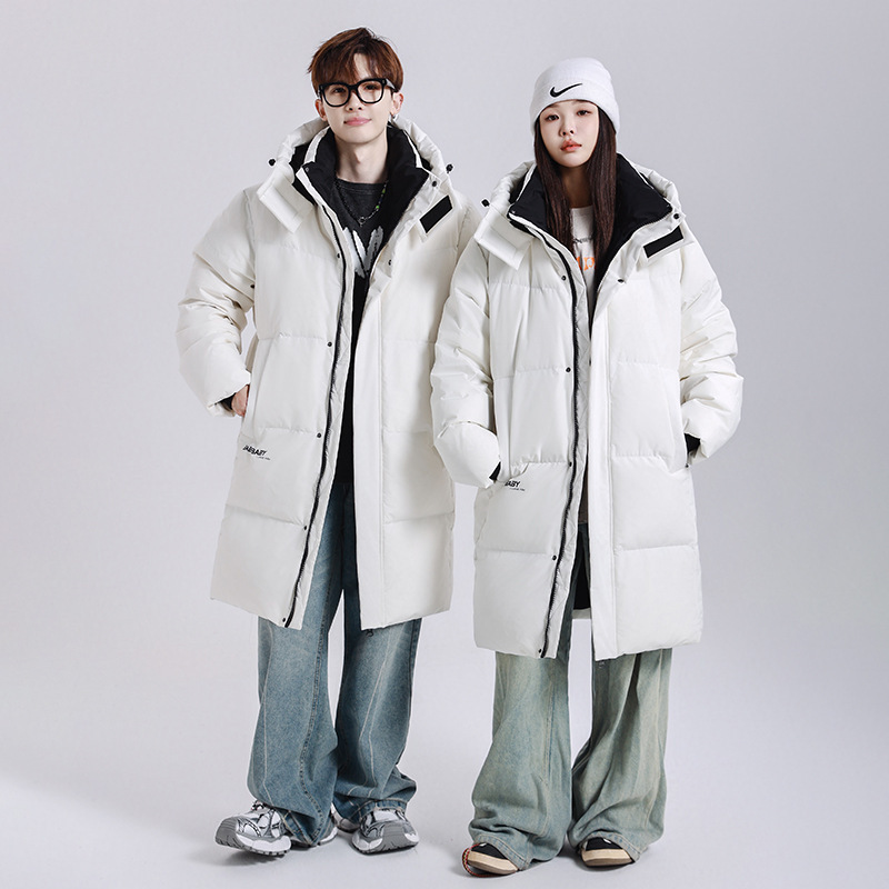 New Cross-border Down Jacket for Men and Women Couple Mid-length Northeast Extreme Cold Couple Trendy Brand Thickened Warm Coat Jacket