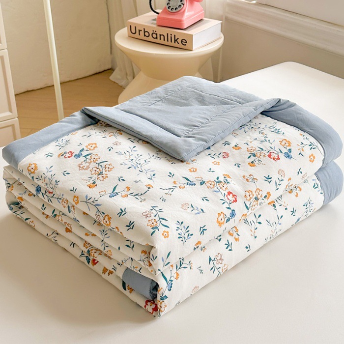 Machine Washable Cotton Summer Cool Air Conditioner Blanket Thin Summer Blanket 100% Pure Cotton Blanket Single Double Summer Children