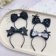 ラビュブ 蝶結びヘアピン BJDドール ミニDIYヘアバンド ジュエリー 手作りドール フィギュア ブラック系ヘアバンド