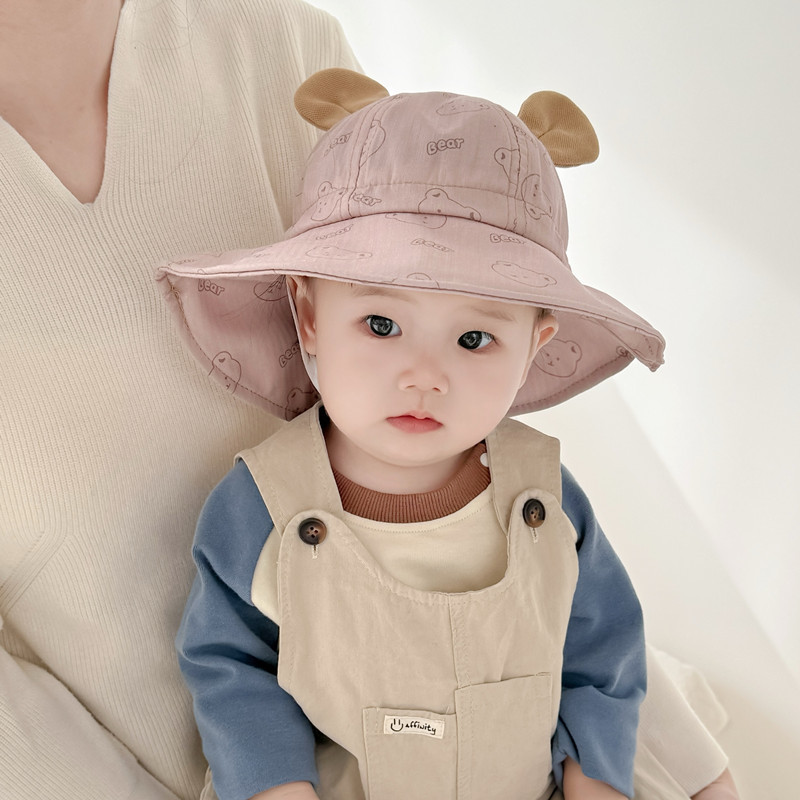 Baby pescador sombrero primavera y otoño lindo estilo coreano de protección solar al aire libre para niños y niñas sombrero transpirable gran gorra gorra