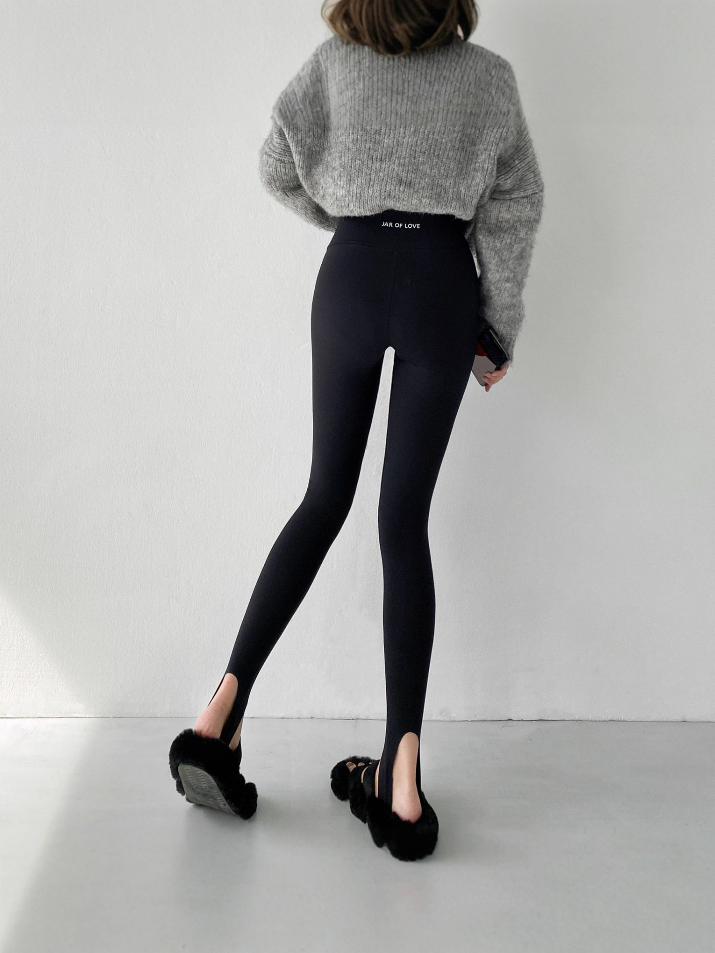 Yüksək belli idman legginsi - şalvar, slim model