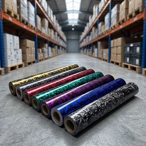 PET Rəngli Lazer 6D9D Döyülmüş Karbon Fiber Qara Stiker Avtomobil Güzgü Motosiklet Filmi
