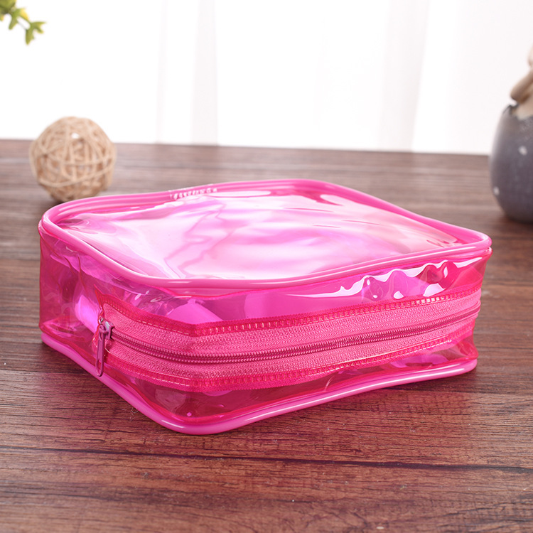 Bolsas de maquillaje de viaje bolsas de lavado de PVC bolsas de almacenamiento bolsas de maquillaje de plástico bolsas de maquillaje de pegamento de PVC bolsas