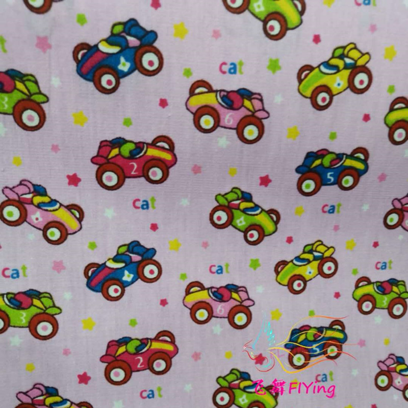 批发全棉128*68印花布料卡通纯棉宝宝吃饭衣布料学生用品订单定