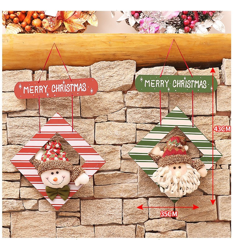 Handcrafted Wooden Christmas Ornaments – Santa, Snowman & Reindeer Trio Hanging Decor For Doors, Windows & Festive Displays​_voghion.com