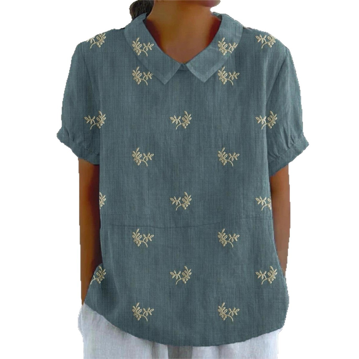 Fuente de fábrica de comercio exterior estación independiente de burbujas de verano monzón camisa de manga corta camisa de flores