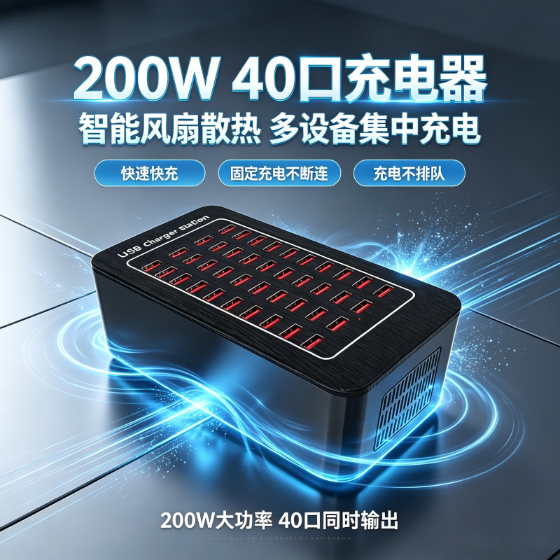 Cross-Border 40-Port USB Desktop Charger, Specially Designed for Cross-Border Use, Available in Multiple Specifications, Charging Multiple Devices Simultaneously, Charging Station Factory Cross-Border 40-Port USB Desktop Charger, Specially Designed for Cross-Border Use, Available in Multiple Specifications, Charging Multiple Devices Simultaneously, Charging Station Factory
