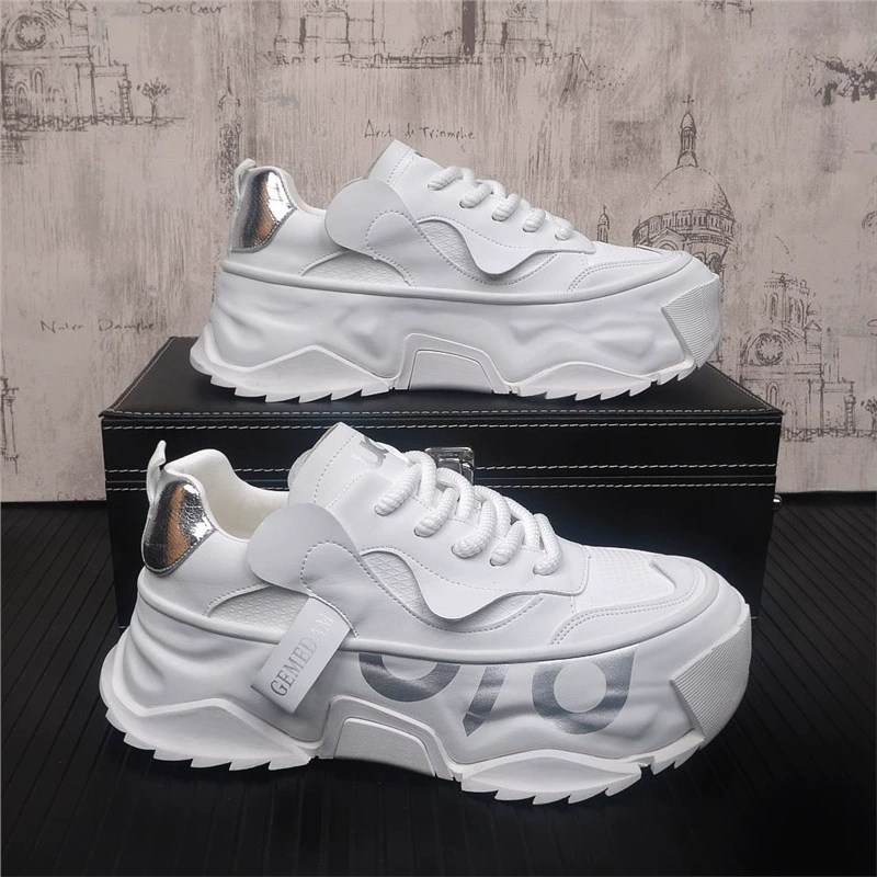 Модные мужские туфли для папы с толстой подошвой туфли