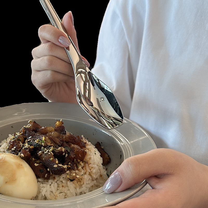 [Exportar a Alemania] 316 La comida principal de acero inoxidable es más cuchara cuchara cuchara cuchara de comida occidental cuchara engrosada sopa pequeña cuchara cuchara