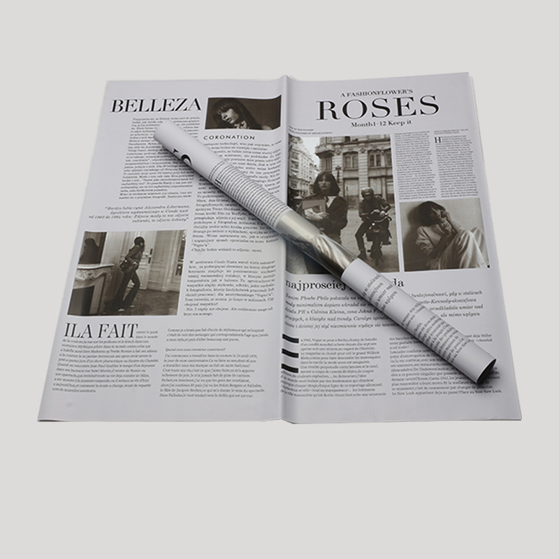 Bright New Fashion Weekly Series Papel de embalaje de flores Periódico en inglés Plástico opp Floristería impermeable Materiales florales