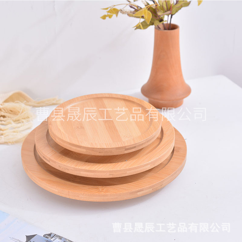 Bandeja giratoria de bambú y madera en stock, sala de estar para el hogar, pastel de frutas, plato de bocadillos, exquisito té de la tarde, plato de postre