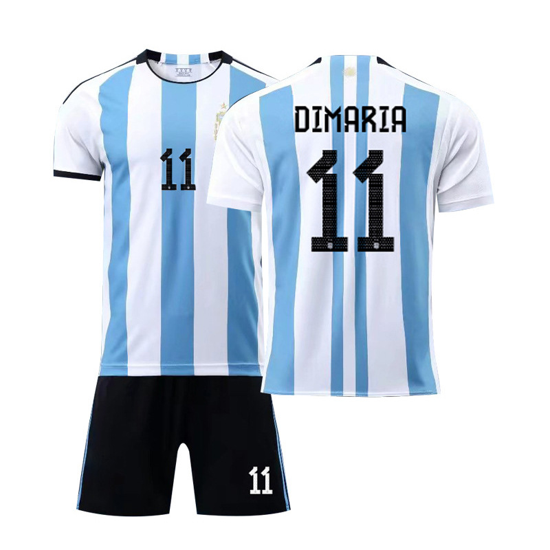 Verano Argentina fútbol uniforme niños traje de los hombres al aire libre correr deportes de secado rápido Massey Jersey mujeres adultas al por mayor