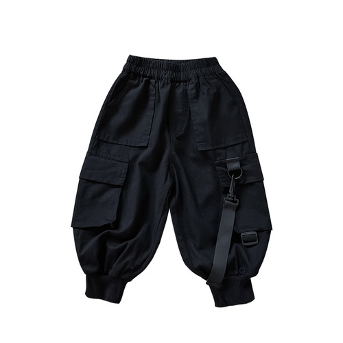 Boys overalls autumn and winter  new style handsome plus velvet pure cotton leggings casual trousers children's pants trendy