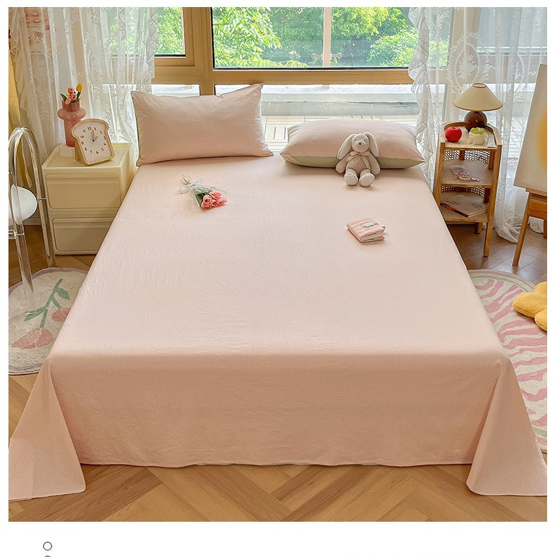 Una sábana de algodón lavado de algodón de una sola pieza de algodón 100 dormitorio de estudiantes edredón individual funda de almohada de tres piezas 3 nuevo estilo