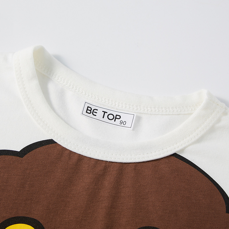 Betop verano de dibujos animados león media manga niños camiseta manga corta de algodón nuevos niños bebé ropa de verano entrega de una sola pieza