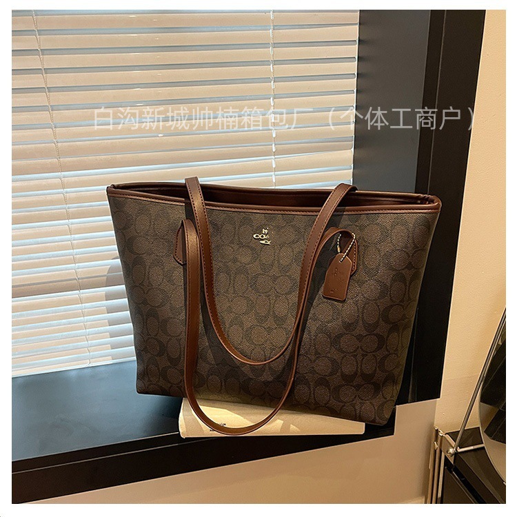 跨境totebag大容量妈咪女士包百搭休闲购物袋欧美单肩包复古风|undefined