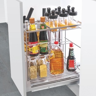 Wow Foreign Trade Kitchen Seasoning Basket 304 Stainless Steel Kitchen Cabinet Seasoning Basket Knife Holder Drawer Type Buffer
