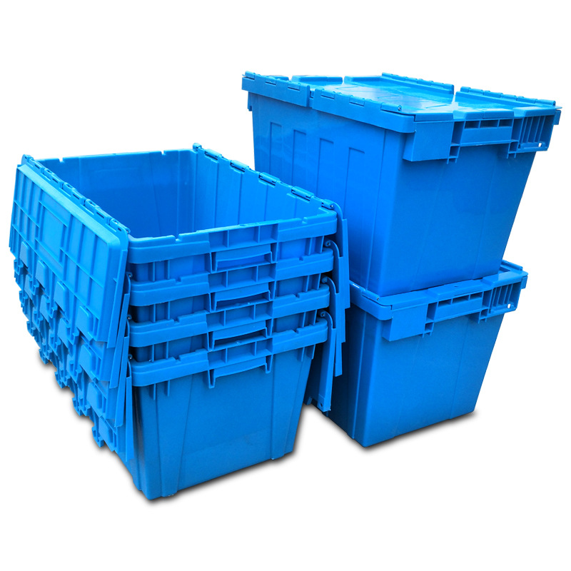 Wow caja de facturación de inserción diagonal con tapa caja de logística engrosada azul caja de plástico de almacenamiento de transferencia de alimentos y medicina image 6
