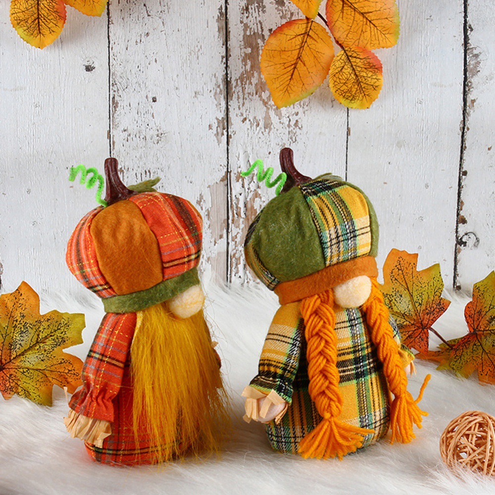 Acción de Gracias muñeca de calabaza sombrero muñeca sin rostro muñeca cosecha Festival Rudolf ventana decoración muñeca Decoración