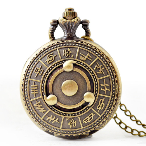 Hot selling quartz pocket watch wholesale medium size Naruto retro pocket watch unisex cartoon quartz pocket watch