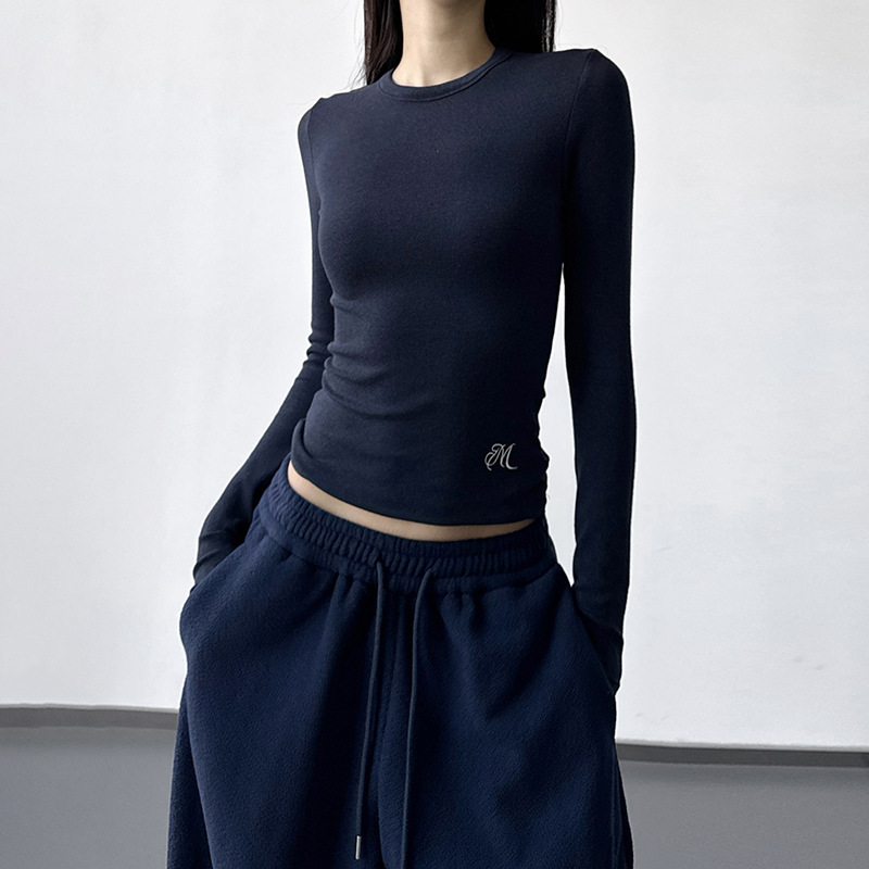 Slim-Fitting Bottoming Shirt Women's Tops 2025 Autumn and Winter New Style High Elasticity Versatile High-End Slim Fit Inner Wear and Outer Wear Slim-Fitting Bottoming Shirt Women's Tops 2025 Autumn and Winter New Style High Elasticity Versatile High-End Slim Fit Inner Wear and Outer Wear
