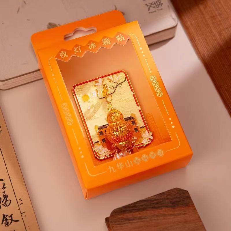 杭州灵隐寺普陀山夜灯冰箱贴文创发光金属夜光磁吸纪念工艺品批发|undefined