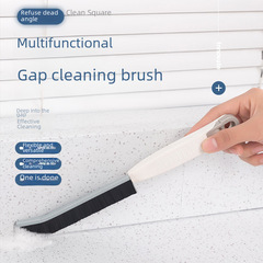 Two-in-one gap cleaning brush for household use, reaches every corner, ideal for bathroom window gaps, grooves, and kitchen sinks. Long handle, hard bristles.