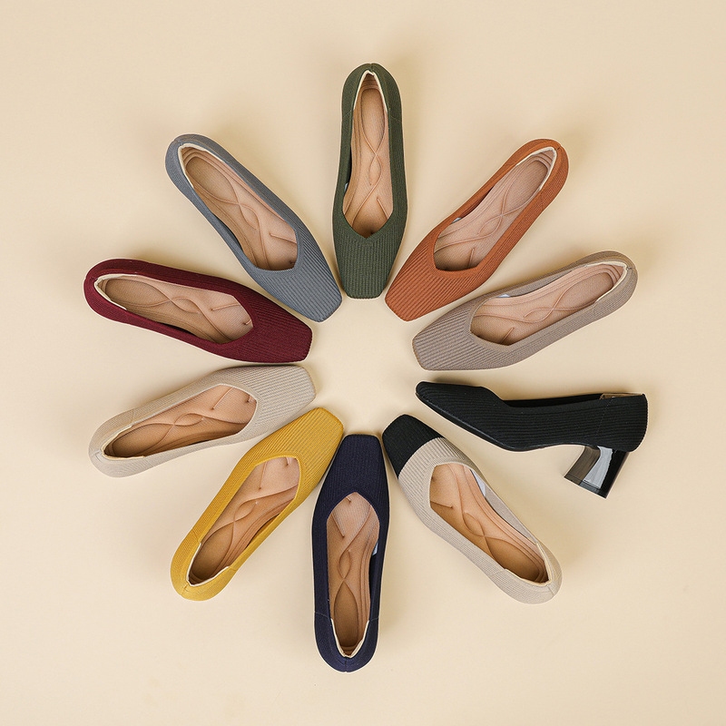 569 Princess High-Heeled Shoes for Women with Chunky Heels, 2024 New Model, Square Toe, V-Cut, Straight Pattern, Solid Color, Versatile French-Style Girl's Single Shoes 569 Princess High-Heeled Shoes for Women with Chunky Heels, 2024 New Model, Square Toe, V-Cut, Straight Pattern, Solid Color, Versatile French-Style Girl's Single Shoes