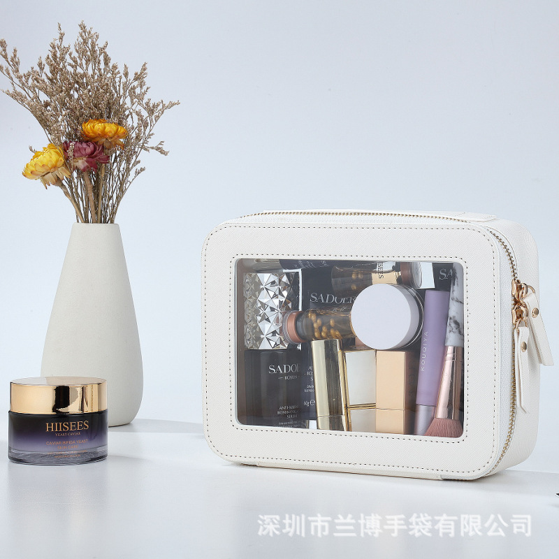 クロスボーダー新型旅行化粧バッグ携帯化粧品収納袋女性透明pu防水化粧バッグ|undefined