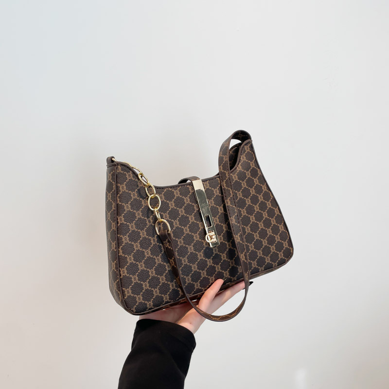 Bolsos de impresión simple debajo de la axila para mujeres 2025 nueva personalidad bolsas de bolsas de bolsas de moda bolsas de hombro casuales