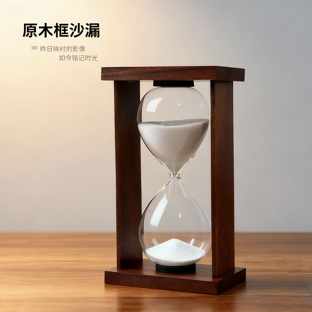 Creativo retro marco de madera reloj de arena de vidrio cronometrador 30 minutos reloj de arena medieval reloj de arena decoración de escritorio