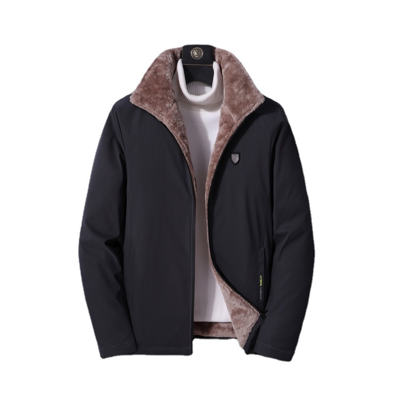 Abrigo acolchado de algodón de mediana edad y ancianos abrigo de invierno para hombres Abrigo acolchado de algodón forrado de lana abrigo casual de primavera y otoño abuelo invierno cálido chaqueta acolchada de algodón