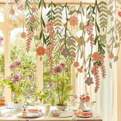 新品インスタ风引花こどもの日ショーウインドー吊饰子供部屋吊饰りお诞生日饰り両面花バナー