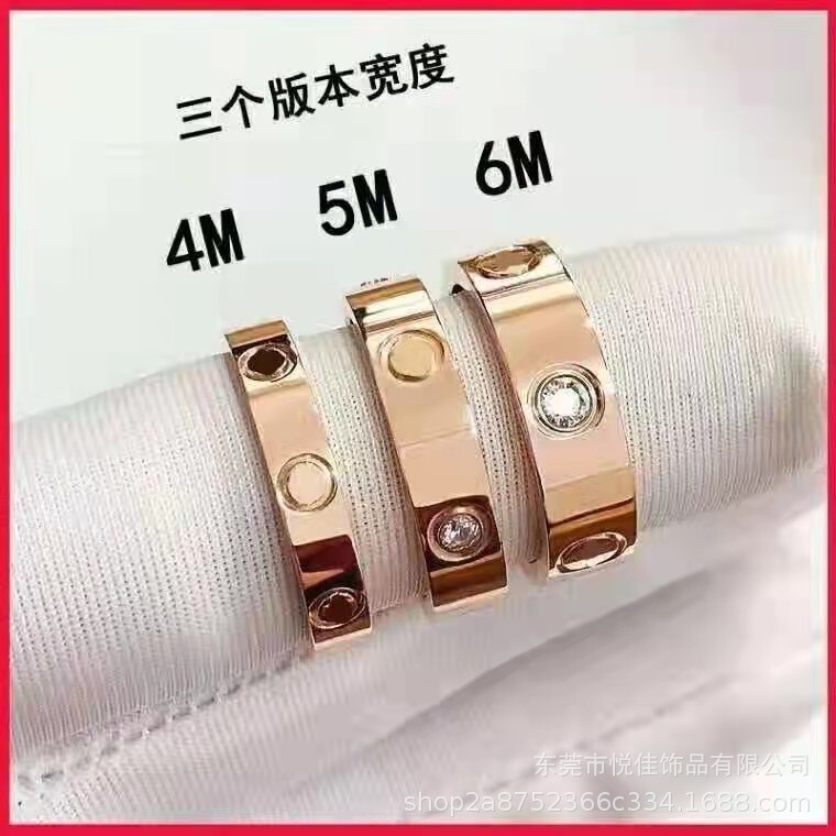 High Version Card Plus Ring Fashionable Titanium Steel Electroplated Couple Ring Card Plus Diamond-Free Three-Diamond Stainless Steel Ring Couple High Version Card Plus Ring Fashionable Titanium Steel Electroplated Couple Ring Card Plus Diamond-Free Three-Diamond Stainless Steel Ring Couple