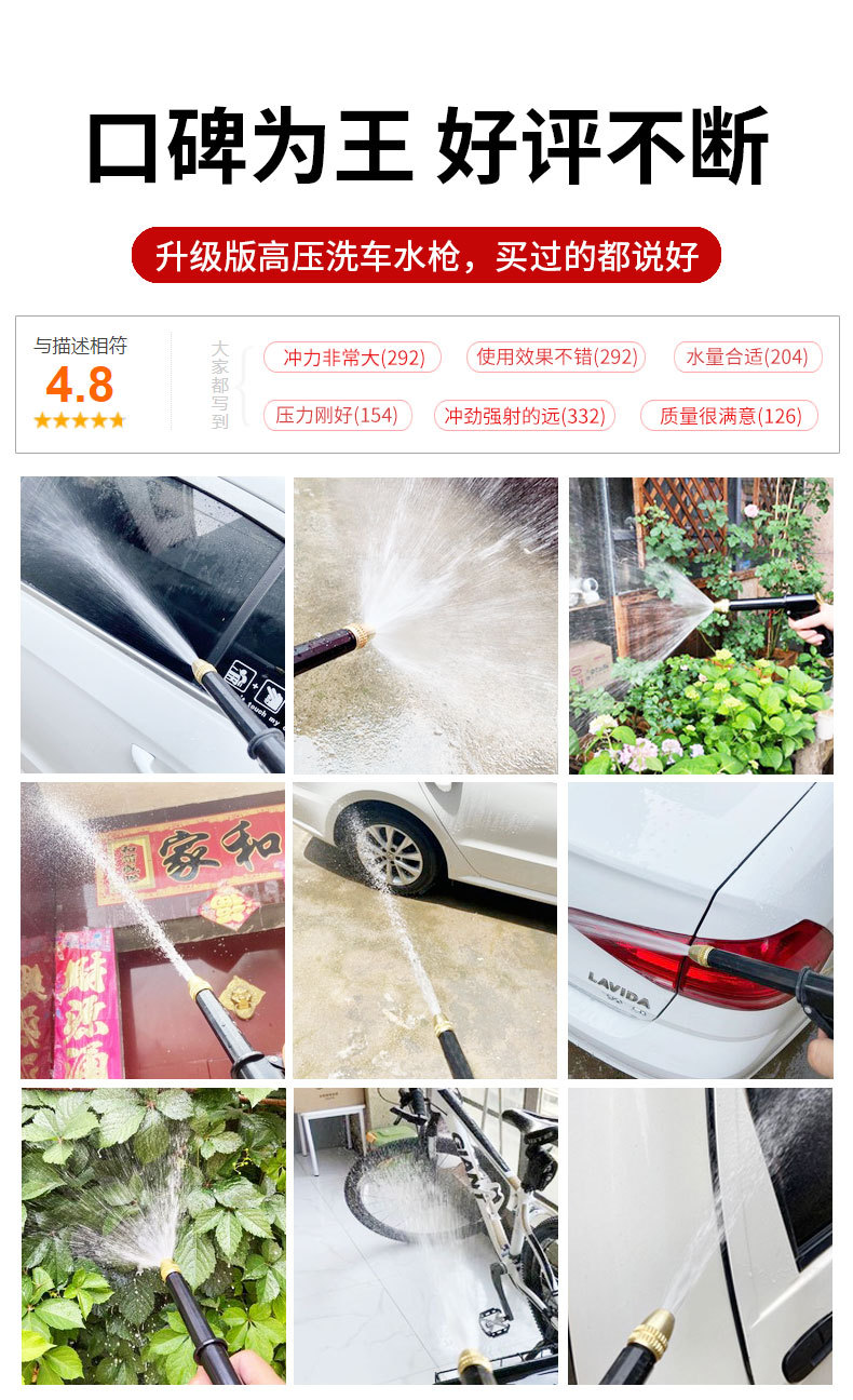 High Pressure Car Wash Water Gun Nozzle Hose Pipe