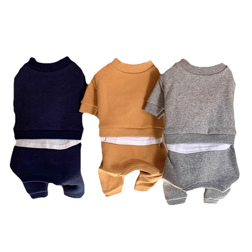 Cross-border Japanese and Korean puppy clothes casual and versatile simple four-legged sweatshirt Teddy small dog cat pet clothes