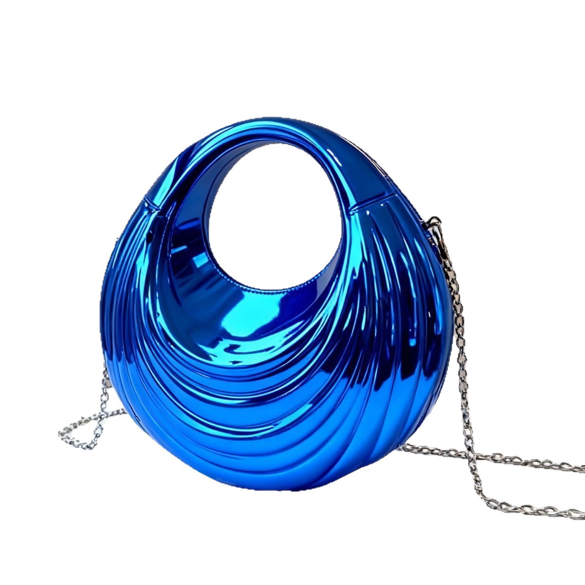 Bolsa de cena acrílica de lujo de damas transfronterizas de moda europea y americana cadena de personalidad vórtice textura brillante mano ropa de noche