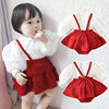 Children's autumn dress girl's, skirt for princess, bodysuit, Korean style, lifting effect