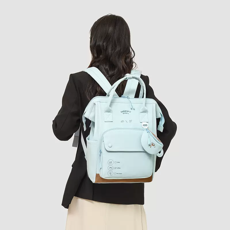 跨境大容量高级感多功能妈咪包外出宝妈母婴收纳包防水轻双肩背包