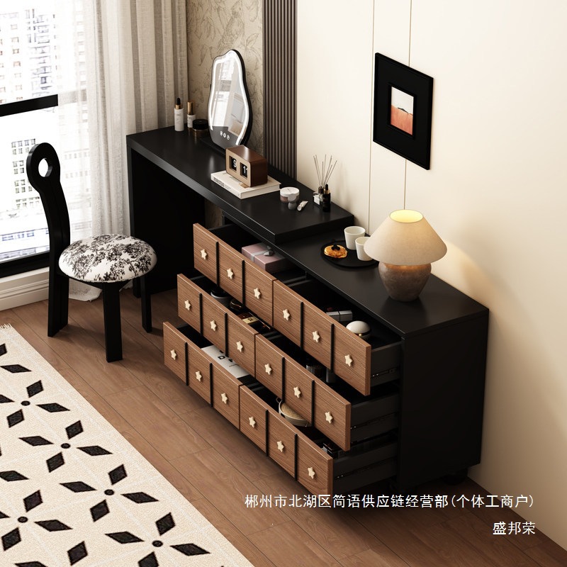 Fábrica directa de estilo medieval梳妆台 dormitorio moderno 2026 nuevo armario en una mesa de maquillaje dormitorio principal de madera sólida
