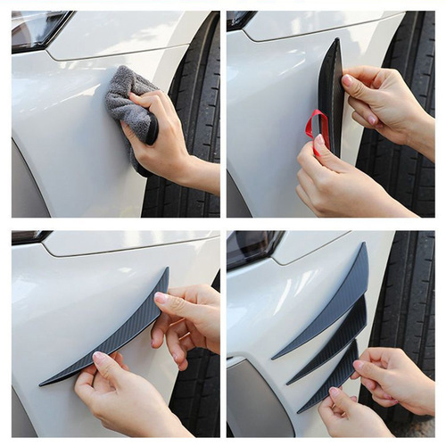 Cross-border automotive parts modification insurance bumper carbon fiber texture wind knife universal extended anti-collision strip vehicle wrap